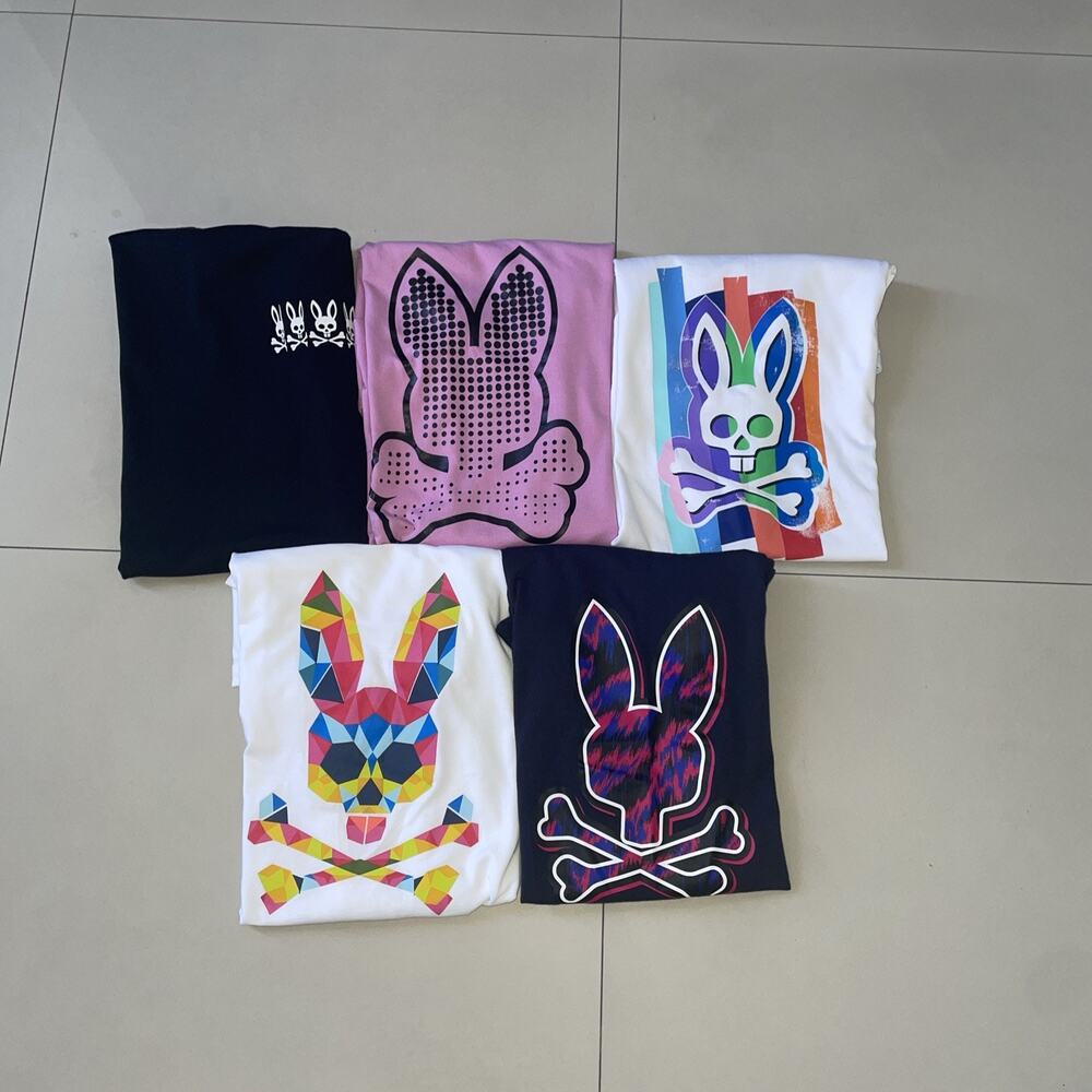 Psycho Bunny T-Shirt Lot 5 Mens Size S/4 Graphic Tees Authentic pre owned 🔥